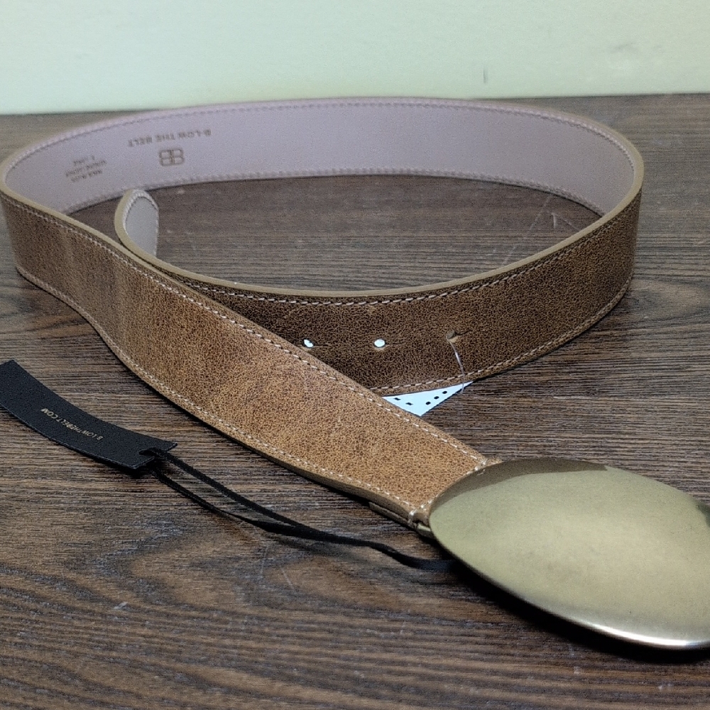 B-Low the Belt Tan and Gold Belt